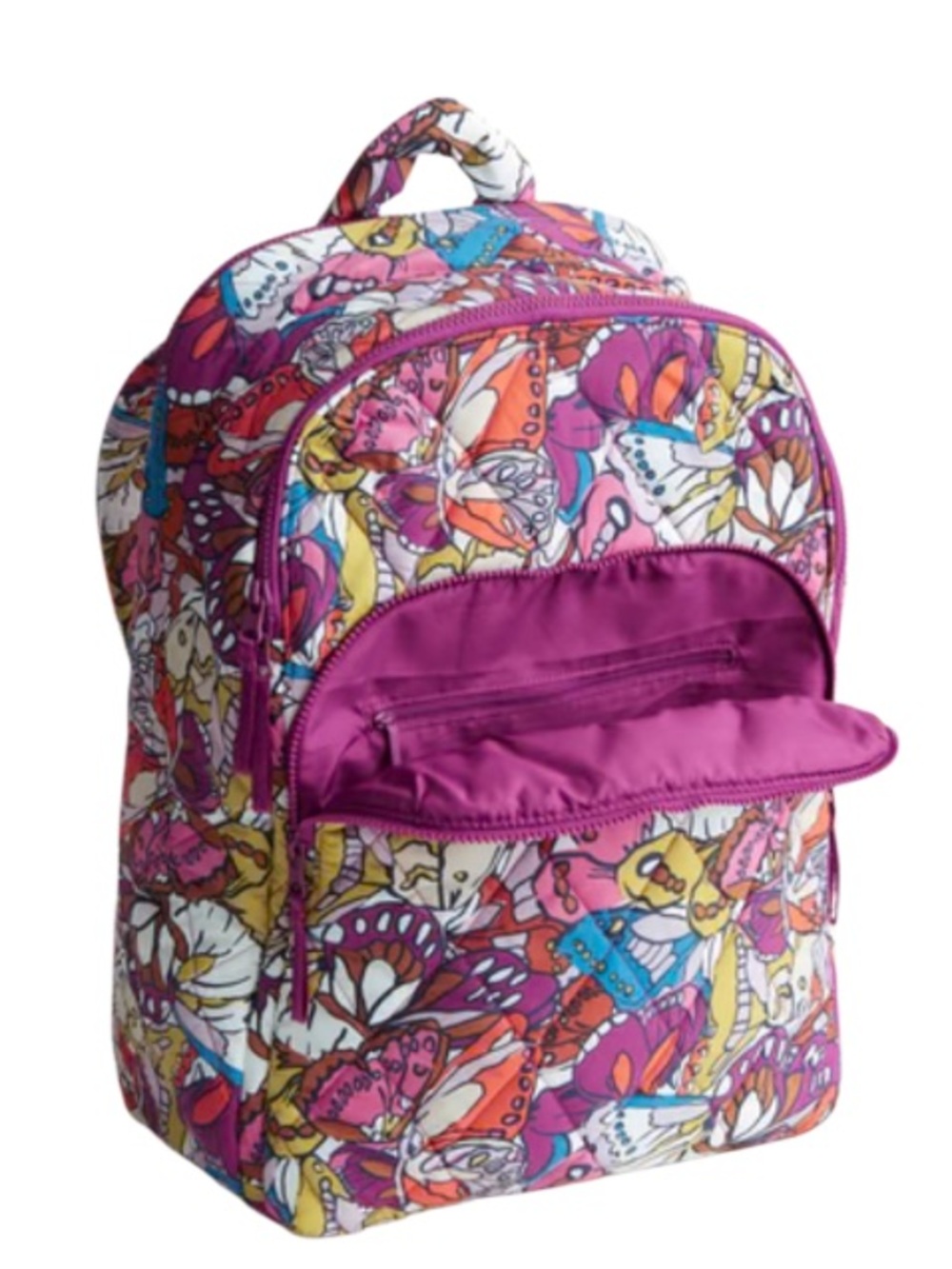 NWT Vera Bradley Large Multipocket Butterfly Print Backpack Flutter Pattern - Picture 3 of 9